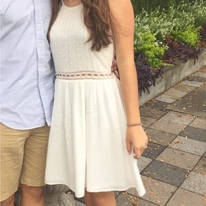 Aina Be White Lace Halter Dress